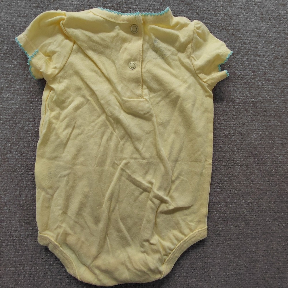 Carters, Small Wonders Baby‎ Girls 4 Bodysuits Polka Dot Yellow Blue Spring Set - Picture 10 of 11